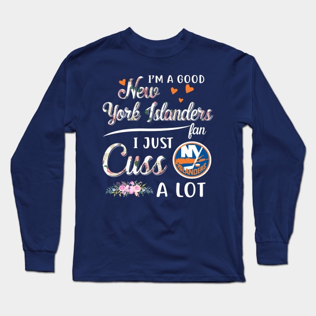 The New York Islanders hockey fan Long Sleeve T-Shirt by Dennaeric